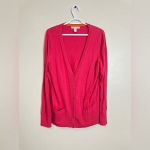 Banana Republic Size XL Vibrant Pink Cardigan